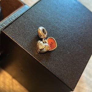 Pandora silver dangling heart charm